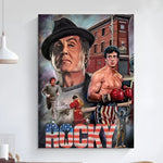 Rocky Balboa Classic Movie Poster Art Self-adhesive Art Small Poster HD Quality Poster Wall Art Painting Study Wall Decoration