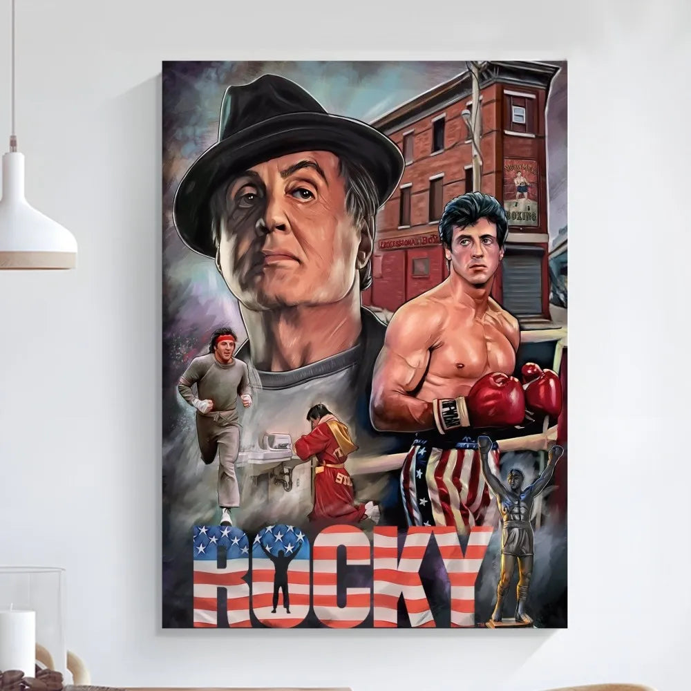 Rocky Balboa Classic Movie Poster Art Self-adhesive Art Small Poster HD Quality Poster Wall Art Painting Study Wall Decoration