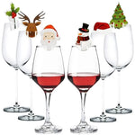 10pcs Santa Claus Snowman Tree Wine Glass 2024 Merry Christmas Decorations For Home Table Place Cards Xmas Gift New Year Party