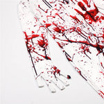 Kids Halloween Horror Costume Blood Red Jumpsuit with Scary Mask Spooky Role Play Party Outfit for Carnival Celebration