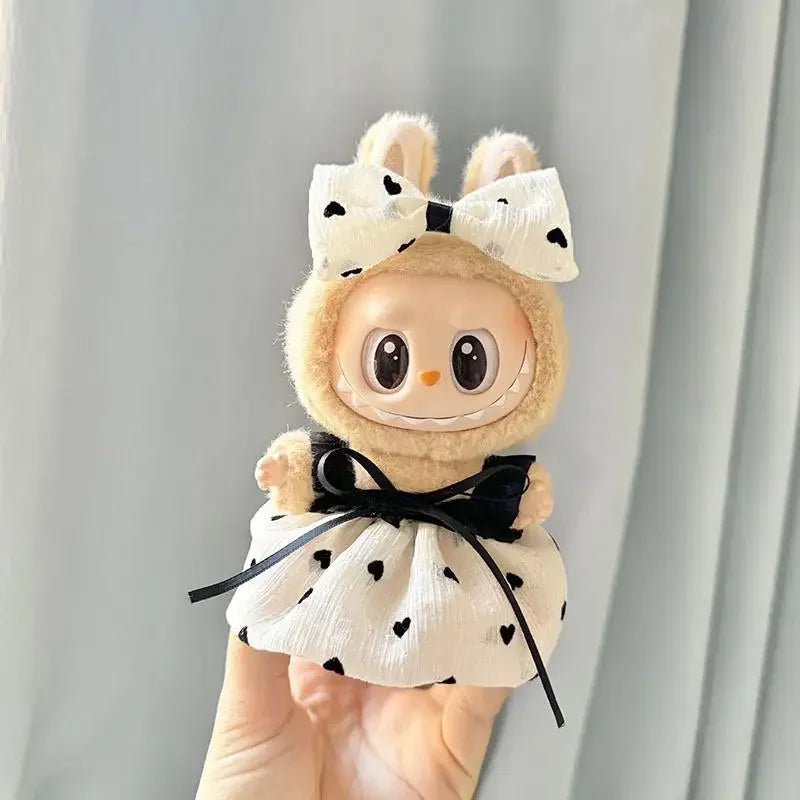 17cm Mini Plush Doll'S Clothes Outfit Accessories For Korea Kpop Exo Labubu Idol V1 V2 Strap skirt set Clothing Gift