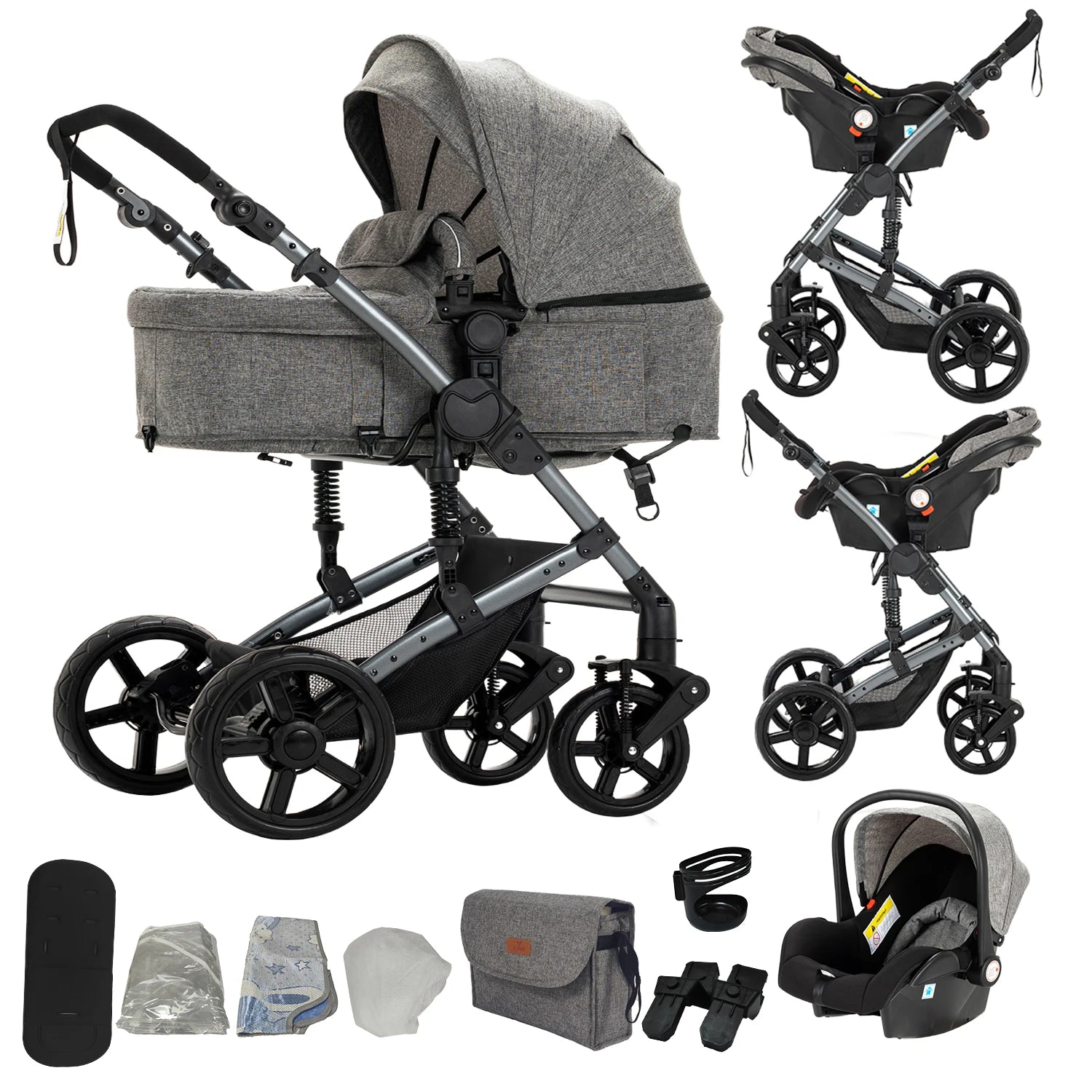 Baby Stroller Light Stroller for Newborn pushchair prams Baby Carriage 3 in 1 baby car seat Foldable Stroller with Mommy Bag