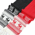 1pc Christmas Red Scarves Cartoon Reindeer Snowflake Warm Scarf Man and Woman Christmas Scarves for Women Sweet Girls Black 2025