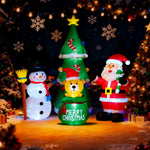 Christmas Inflatable Decorations - Branch Snowman, Santa Claus, Gingerbread Man, Gift Bag Snowman LED Light Lawn Decorations