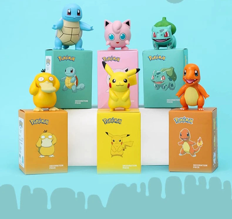 Hot Pokemon Anime Figures Pikachu Toys Model Charmander Psyduck Squirtle Jigglypuff Bulbasaur Kawaii Collect Dolls Action Figure