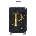 Luggage Compartment Protective Cover Letter Series Black Wear Resistant Fabric Dust Cover for18-32 Inch Travel Case Covers
