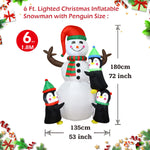 Christmas Inflatable Decorations - Branch Snowman, Santa Claus, Gingerbread Man, Gift Bag Snowman LED Light Lawn Decorations