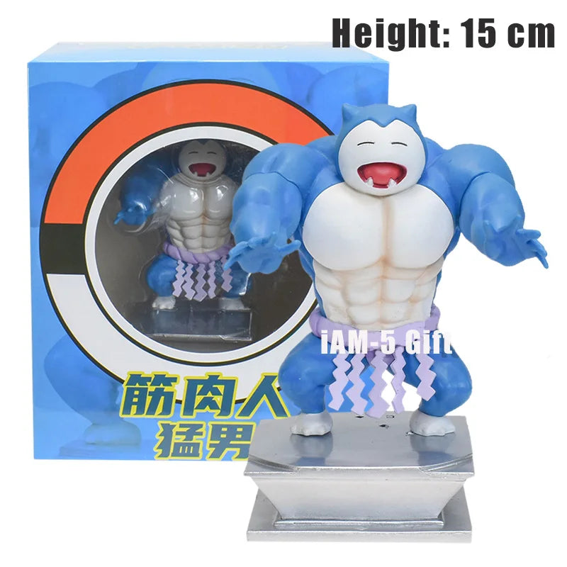 Pokemon Toys GYM Figurines Cartoon Fitness Muscle Man Action Figure Charmander Bulbasuar Squirtle Gengar Fit Model Anime Toys