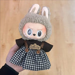 2025 New 17cm Blind Box Labubu Costume Cosplay Changeable Handmade Frog and Pig Plush Set Skirt Labubu Doll Costume