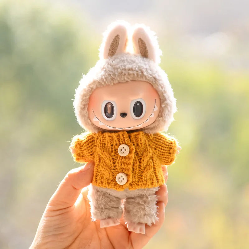 17cm Cute Mini Plush Doll'S Clothes Outfit Accessories For Korea Kpop Exo Labubu Idol Dolls Sweater Clothing DIY Kids Girl Gift
