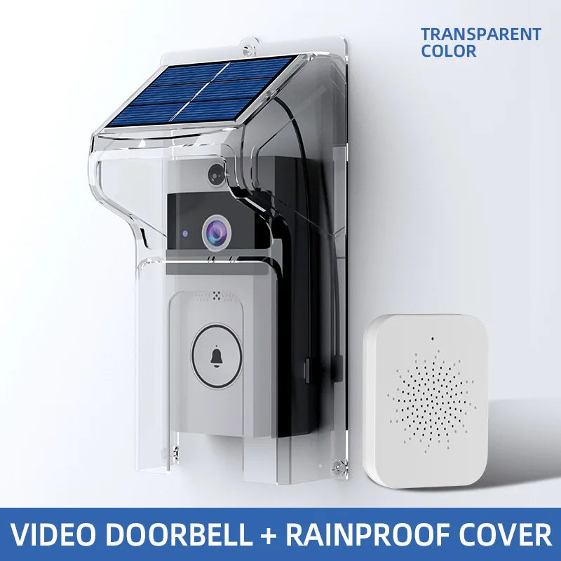 Smart Visual Doorbell with Solar Panel, Anti-Explosion Design, Real-Time Monitoring, Voice Distortion, Waterproof Cover