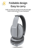 D8 Over Ear  Headphones,  Wireless and Wired Headset Built-in Microphone,  Micro SD Card Slot - (Stealth)  40H Playtime