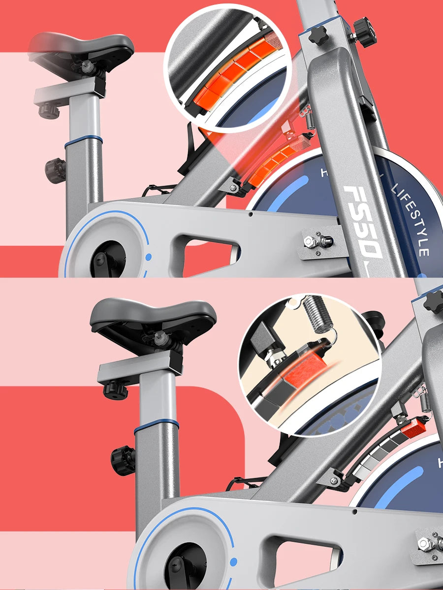 Fysiq Fs50 Exercise Bike 300W, 4-Way Adjustable Ergometer, Indoor Fitness Bike with Rpm Display, Tablet Holder, 150kg Capacity