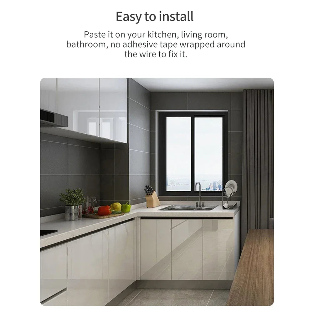 Zigbee Water Sensor Flood Leak Detector App Remote Monitoring for Kitchen/Bathroom Support Home Assistant Zigbee2mqtt