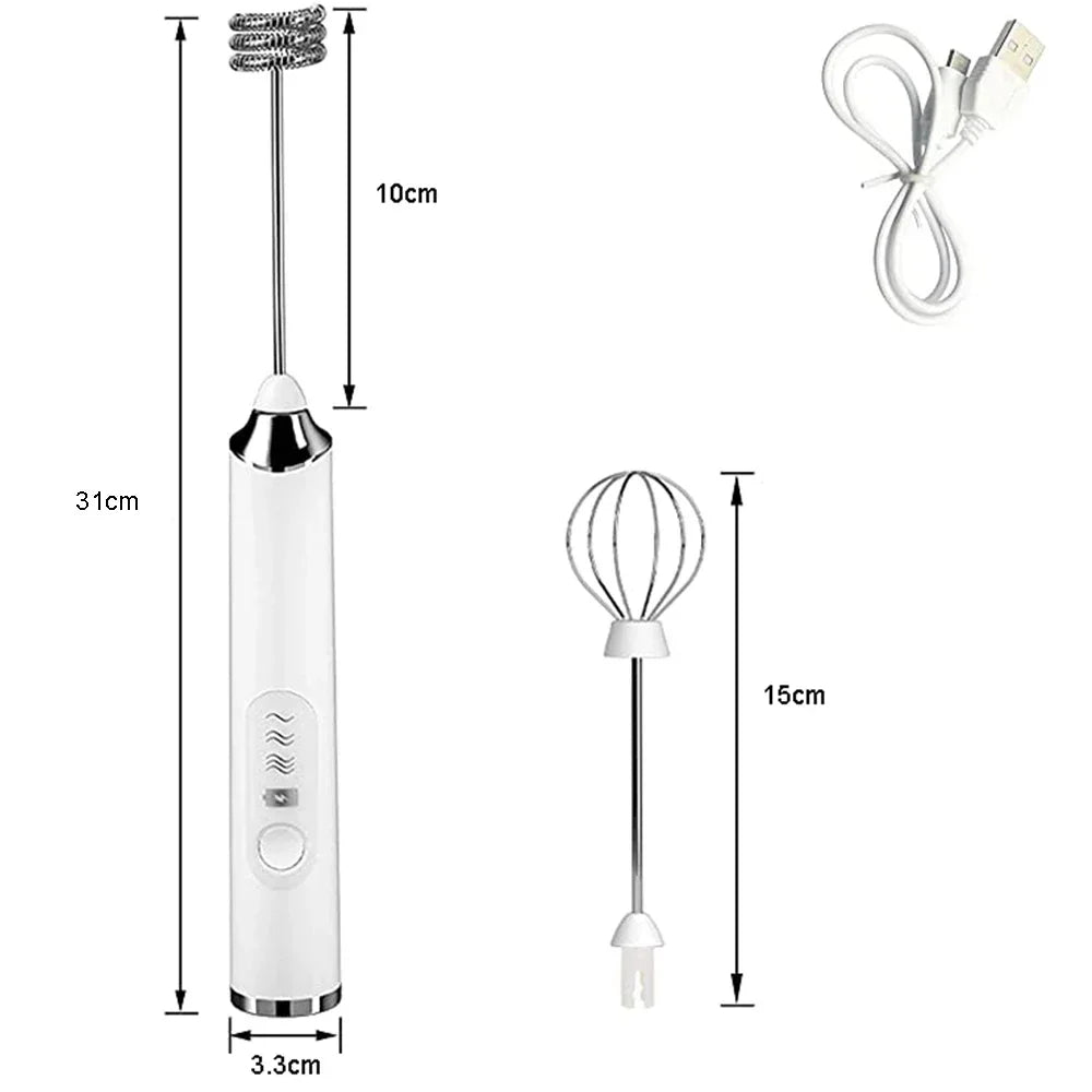 TINSOL Mini Portable Blender Electric Milk Frother Handheld Egg Beater USB Rechargeable Coffee Frother Kitchen Mixer