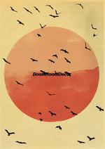 Retro Abstract Creative Poster Kraft Paper Nostalgia Canvas Prints Modern Landscape Coffee Bar Wall Art Posters Living Decor