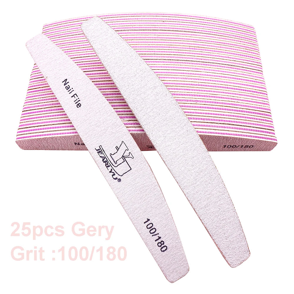 5/25Pcs/Lot Nail File Mix Color 80/100/150/180/240 Grit Professional Sandpaper Cuticle Remover Buffer Files Manicure Tool Set