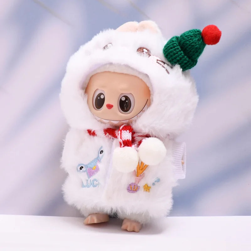 for 17cm Labubu Doll Clothes Fashion Clothes Penguin Snowman Plush Sets Doll Clothes Christmas Dolls Accessories Gifts