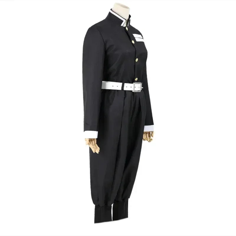 Anime Demon Slayers Kimetsu no Yaiba Cosplay Costume Top Jacket Pants Black Team Uniform Unisex Halloween Clothes