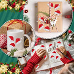 500Pcs Christmas Hat Stickers Roll Laser Red Santa Hat Seal Stickers Xmas Decals for Envelope Journal Decor Party Supplies,3cm