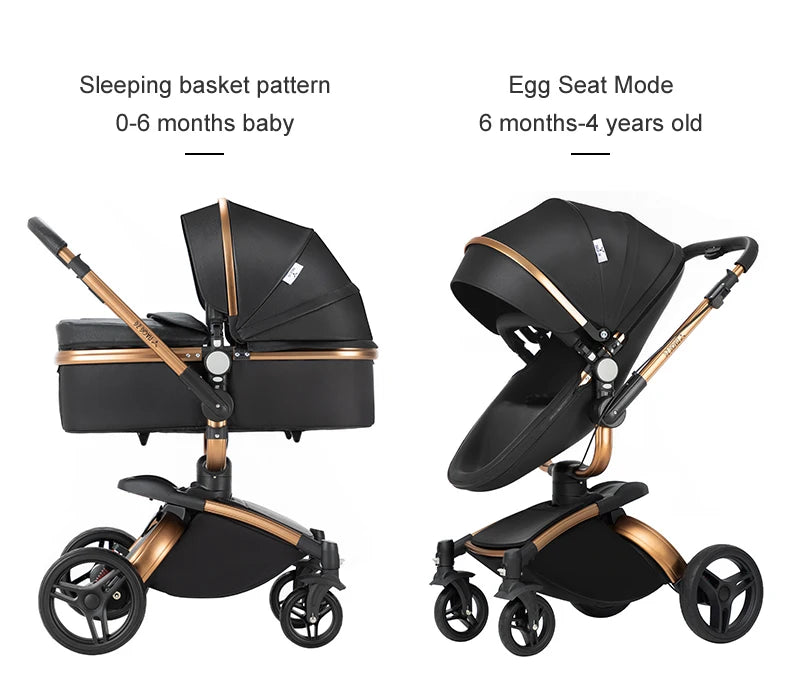 3 in 1 Lightweight High Landscape Baby Stroller Cart Carriage for Newborn Luxury Pushchair