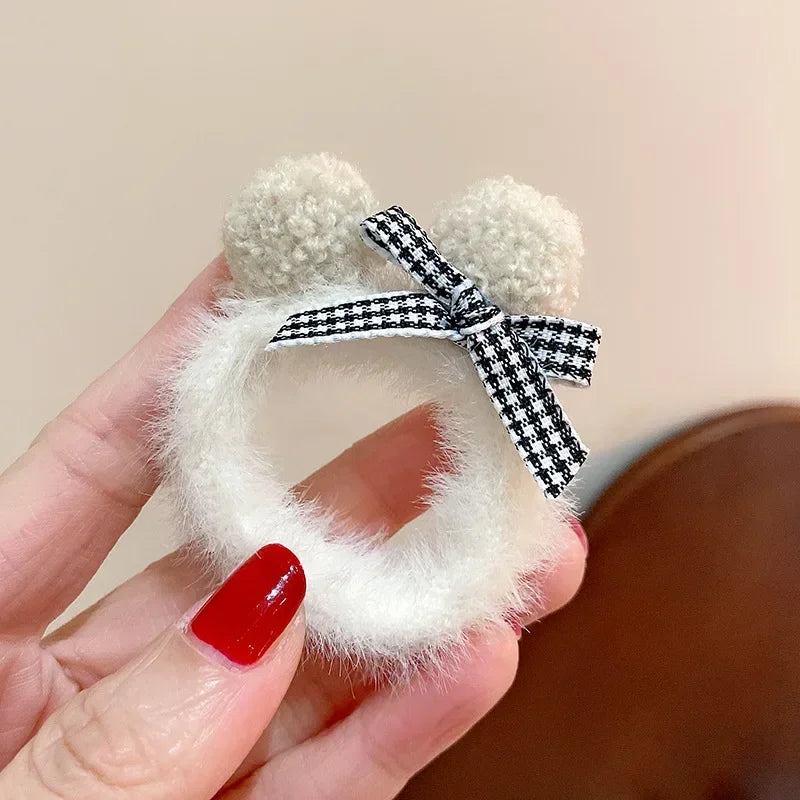 17cm Labubu doll Clothes Macaron Sitting Party Christmas Checkered Plush Cloak Clothes labubu V2 clothes Christmas costumes