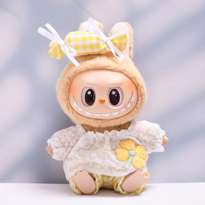 17cm Mini Plush Doll'S Clothes Outfit Accessories For Korea Kpop Exo Labubu Idol V1 V2 Bee Dinosaur Shark Costume Clothing Gift