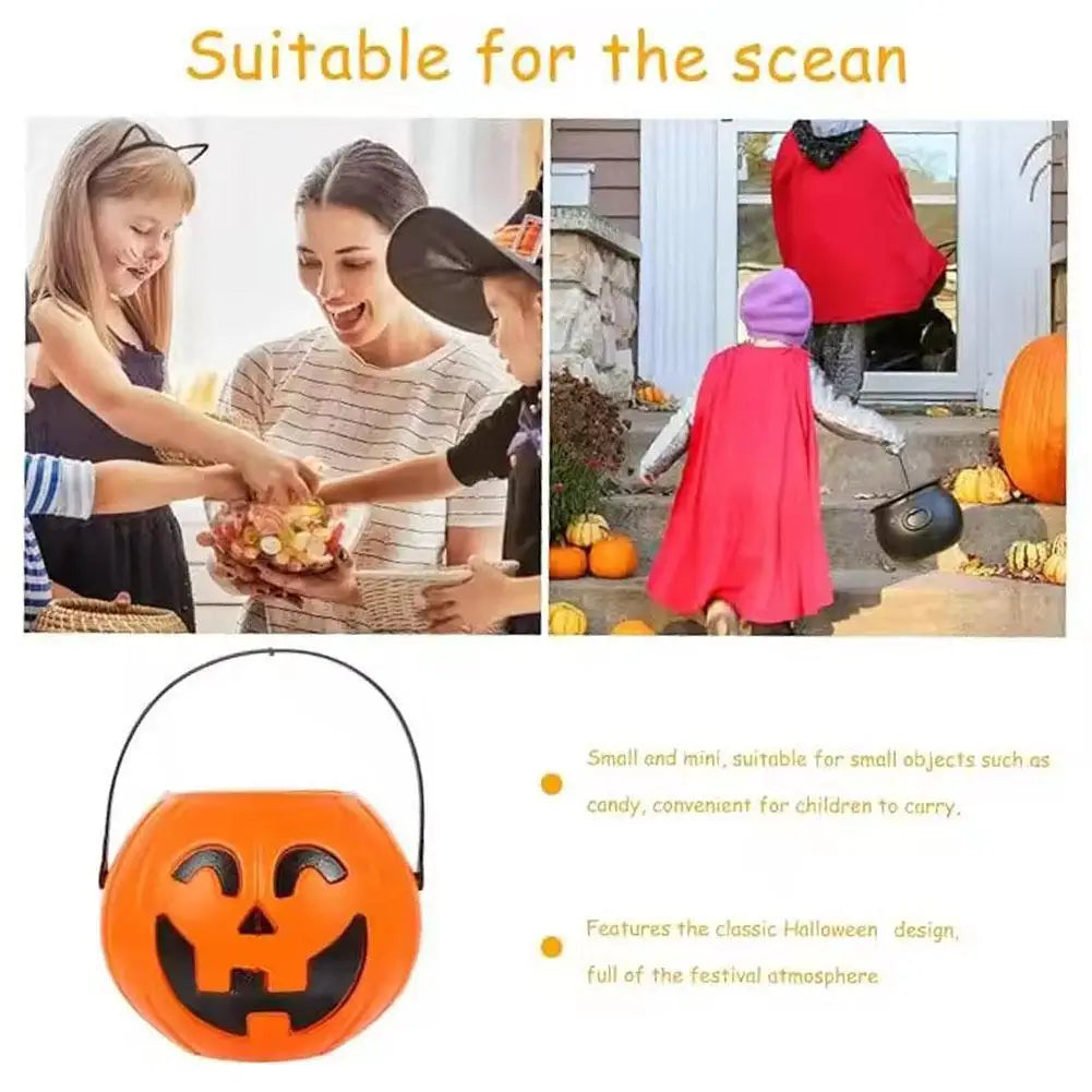 Halloween Pumpkin Bucket  Portable Candy Basket Halloween Ghost Festival Bar Home Decor Sugar Filling Jar Halloween Party Gift