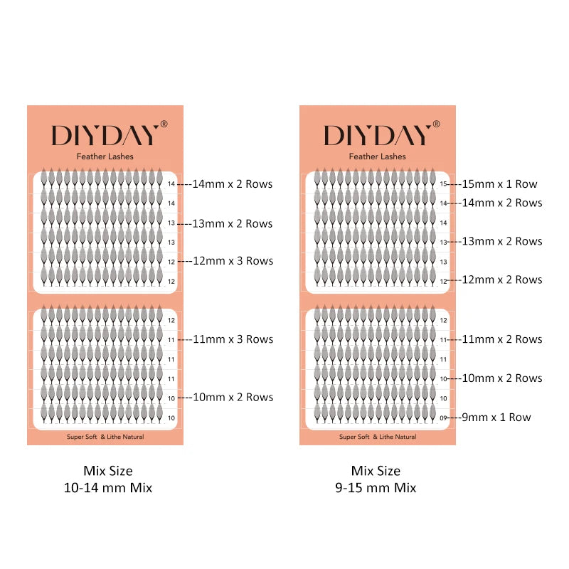 DIYDAY Comic Spire Eyelash Extension Premade Manga False Eyelashes Super Soft Light Feather-Feeling Anime Lashes for Makeup Tool