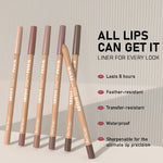 6pcs Face Secret Lip Liner Pencil Set,Ultra-Fine,Smooth Long Lasting Waterproof Matte Velvet,Brown Mixed Color