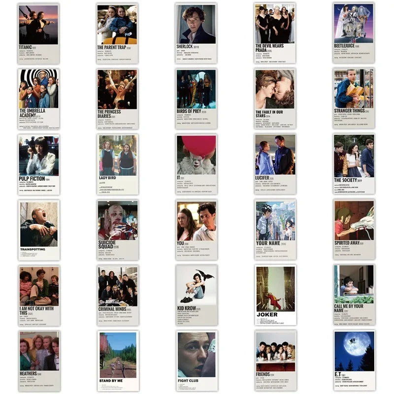 10/30/64PCS Movie Poster Sticker Aesthetic Children's DIY PVC Decoration Scrapbooking Stationery School Supplies for Kids