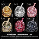 FOUR LILY 5ml Reflective Glitter Liner Nail Gel Polish Gold Silver Red Sparkling Nail Supplies UV/LED Varnish Painting Gel