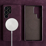 Full Coverage Magnetic ALCANTARA Case For Samsung Galaxy S25 Ultra S24 S23 S21 for Magsafe Artificial Leather Suede Phone Cover