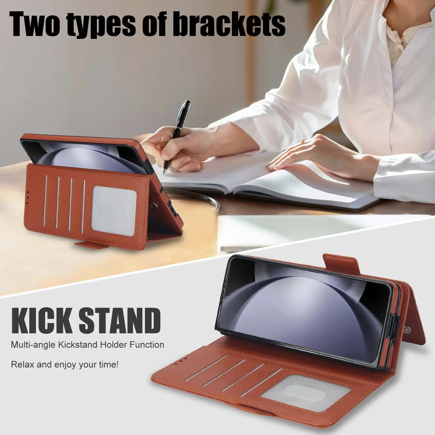 for Samsung Galaxy Z Fold 5/4/3 Phone Case,【RFID Blocking】for Women Men with Card Holder Leather Protective Cover for Z Fold 5