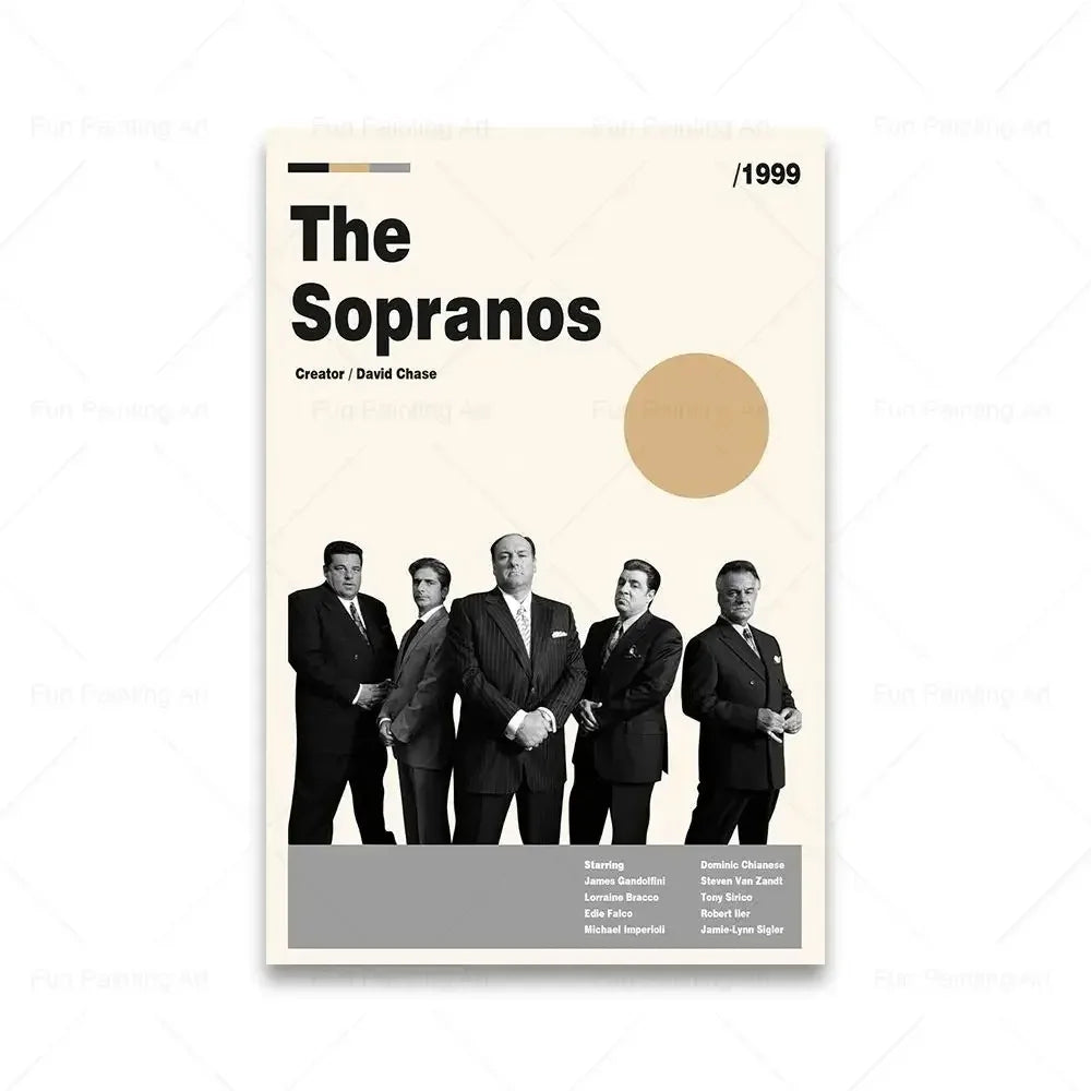 Classic TV Series Show The Sopranos Family Prints Canvas Painting  Wall Art Living Room Home Decor