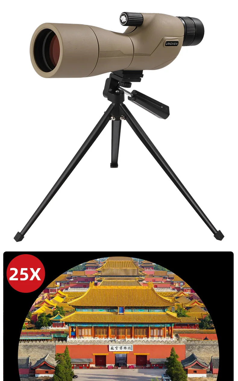 HD 25-75x60 Spotting Scope for Target Shooting with Carrying Pouch BAK4 Monocular Telescope FMC Lens for Hunting Birdwatching