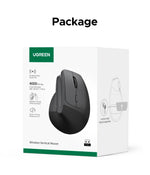 UGREEN Vertical Wireless Mouse 2.4G Ergonomic 4000DPI 6 Mute Buttons for MacBook Tablet Laptops Computer PC Mice Black Pink