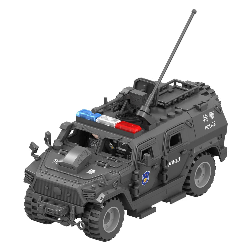 Military Patrol German Opel truck anti-aircraft gun Weapon Building Blocks WW2 Army Soldiers Brinquedos Bricks Classic Kids Toys