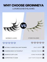 GROINNEYA Manga Lashes Cat Eye Lashes 3D Natural False Lashes Fluffy Soft Cross Wispy Natural Eyelash Extension Makeup