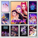 Movie KPop Demon Hunters Poster Gallery Prints Self Adhesive Home Decor Decoration Wall Decals Living Room Sticker