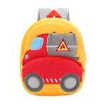 2-4 years old kids engineering backpack cartoon excavator backpack plush kids small school bag toy backpack