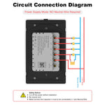 Manhot Matter WiFi Smart Wall Light Switch 1 2 3 4 Gangs with Neutral Wire Push  Physical Light Switches work with Homekit App