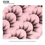 GROINNEYA 5/7 pairs Eyelashes 3D Natural False Lashes Fluffy Soft Cross Manga Lashes Wispy Natural Eyelash Extension Makeup