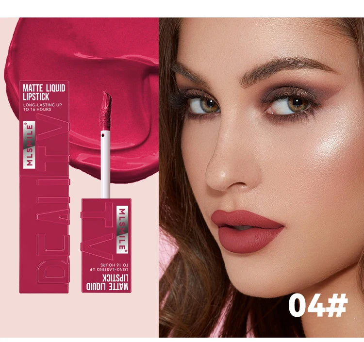 Long Lasting Velvet Matte Lip 6 Colors Gloss Waterproof Non-stick Cup Sexy Nude Red Pink Liquid Lipstick Lips Makeup Cosmetic