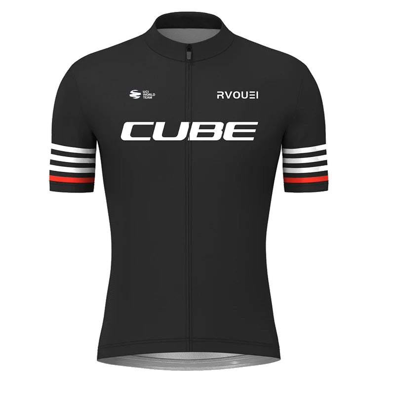 Rvouei Cube Pro Summer Cycling Jersey Set Summer Breathable Bicycle Men's MTB Bike Clothing Maillot Ropa Ciclismo Uniform Suit