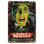 1PC Halloween Metal Sign Horror Movie Theme Shabby Iron Painting Tin Signs Wall Art Man Cave Film Theater Club Home Decoration