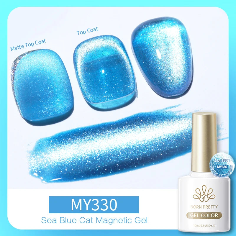 BORN PRETTY 10ml Silver Water Light Cat Magnetic Gel Nail Polish Nail Supplies Vernis Semi Permanent Gel for Fall Winter Nails
