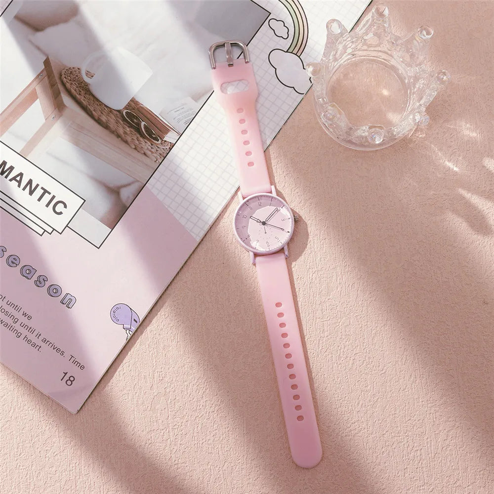 Pink Digital Simple Women Dresses Brand Watches Fashion 2023 New Casual Silicone Strap Ladies Quartz Watche Gift Clock
