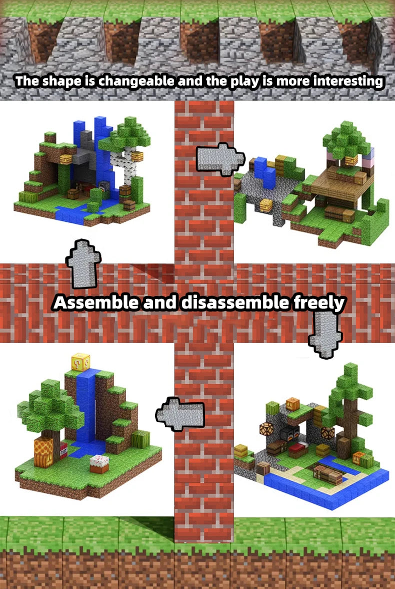 Magnetic building blocks toy building blocks full set of children's DIY assembly toy building blocks table building games June 1