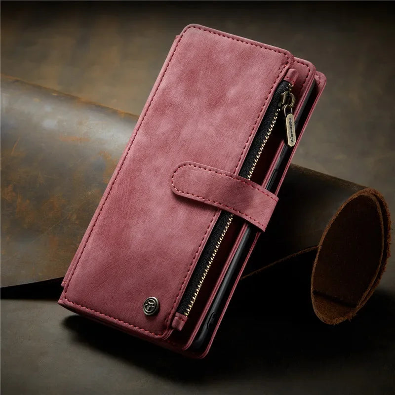 Business Flip Leather Case For Samsung Galaxy A56 A36 A16 A55 A35 A25 A15 A54 A34 A14 A53 A33 A13 A52 Zipper Wallet Card Cover